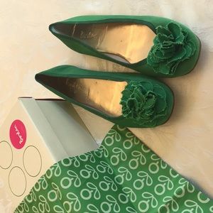 Boden Emerald Green Suede w/ Embellishment Flats